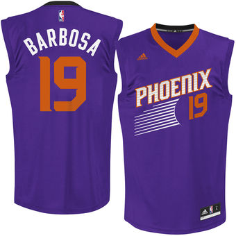 Men's Phoenix Suns Leandro Barbosa adidas Purple Road Replica Jersey