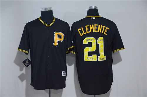 Men's Pittsburgh Pirates #21 Roberto Clemente Majestic Black?2017 Color Printing Cool Base Jersey Men's Pittsburgh Pirates #21 Roberto Clemente Majestic Black?2017 Color Printing Cool Base Jersey