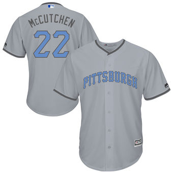 Men's Pittsburgh Pirates Andrew McCutchen Majestic Gray Father's Day Cool Base Replica Jersey Men's Pittsburgh Pirates Andrew McCutchen Majestic Gray Father's Day Cool Base Replica Jersey