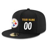 Men's Pittsburgh Steelers Black Custom On-Field 59FIFTY Structured Snapback Hat