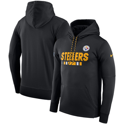 Men's Pittsburgh Steelers Nike Black Sideline Team Name Performance Pullover Hoodie