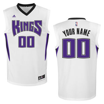 Men's Sacramento Kings adidas White Custom Replica Home Jersey