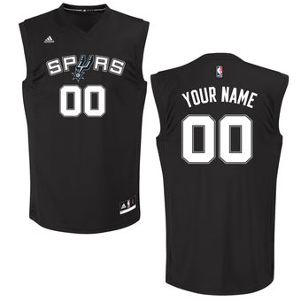 Men's San Antonio Spurs adidas Black Custom Chase Jersey Men's San Antonio Spurs adidas Black Custom Chase Jersey