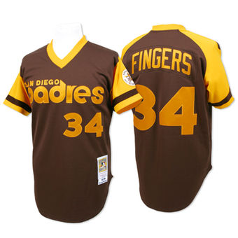 Men's San Diego Padres 1978 Rollie Fingers Mitchell & Ness Brown Authentic Throwback Jersey