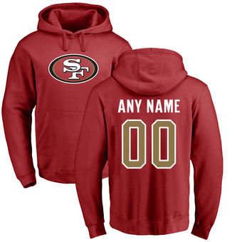 Men's San Francisco 49ers Pro Line Red Any Name & Number Logo Personalized Pullover Hoodie