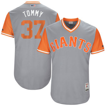 Men's San Francisco Giants Kelby Tomlinson Tommy Majestic Gray 2017 Players Weekend Authentic Jersey Men's San Francisco Giants Kelby Tomlinson Tommy Majestic Gray 2017 Players Weekend Authentic Jersey