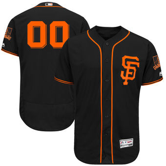 Men's San Francisco Giants Majestic Black Alternate 2017 FlexBase Authentic Collection Custom Jersey