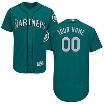 Men's Seattle Mariners Majestic Alternate Green FlexBase Authentic Collection Custom Jersey
