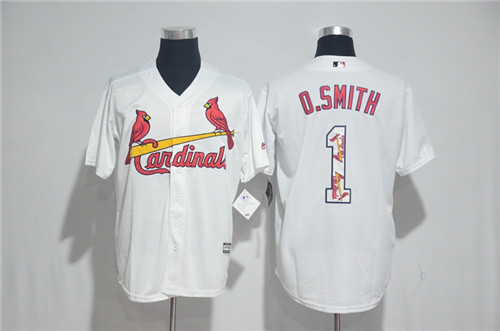 Men's St. Louis Cardinals #1 Ozzie Smith Majestic White 2017 Color Printing Cool Base Jersey