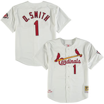 Men's St. Louis Cardinals 1992 Ozzie Smith Mitchell & Ness White Home Authentic Throwback Jersey