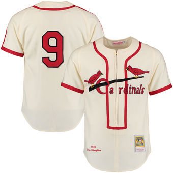 Men's St. Louis Cardinals Enos Slaughter Mitchell & Ness Cream 1946 Throwback Player Jersey
