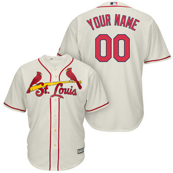 Men's St. Louis Cardinals Majestic Cream Alternate Cool Base Custom Jersey