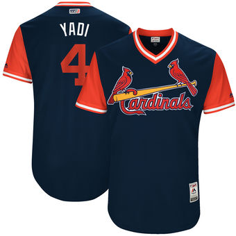 Men's St. Louis Cardinals Yadier Molina Yadi Majestic Navy 2017 Players Weekend Authentic Jersey