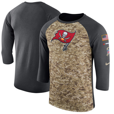 Men's Tampa Bay Buccaneers Nike Camo Anthracite Salute to Service Sideline Legend Performance Three-Quarter Sleeve T-Shirt
