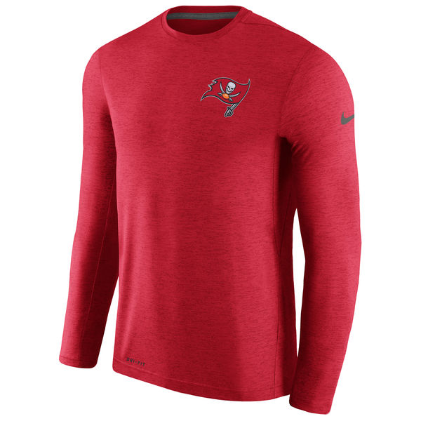 Men's Tampa Bay Buccaneers Nike Red Coaches Long Sleeve Performance T-Shirt Men's Tampa Bay Buccaneers Nike Red Coaches Long Sleeve Performance T-Shirt