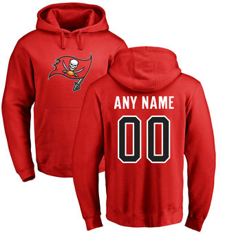 Men's Tampa Bay Buccaneers Pro Line Red Any Name & Number Logo Personalized Pullover Hoodie