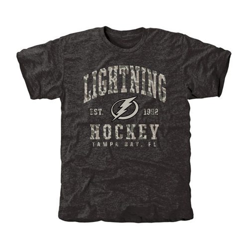Men's Tampa Bay Lightning Black Camo Stack T-Shirt