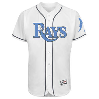 Men's Tampa Bay Rays Majestic White Father's Day FlexBase Team Jersey Men's Tampa Bay Rays Majestic White Father's Day FlexBase Team Jersey