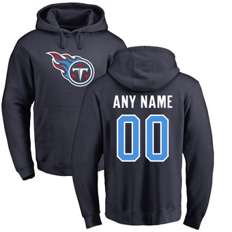 Men's Tennessee Titans Pro Line Navy Any Name & Number Logo Personalized Pullover Hoodie