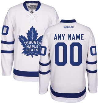 Men's Toronto Maple Leafs Reebok White Away Custom Jersey
