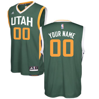 Men's Utah Jazz adidas Green Alternate Replica Custom Jersey