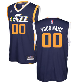 Men's Utah Jazz adidas Navy Away Replica Custom Jersey