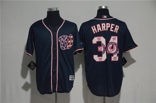 Men's Washington Nationals #34 Bryce Harper Majestic?Black 2017 Color Printing Cool Base Jersey Men's Washington Nationals #34 Bryce Harper Majestic?Black 2017 Color Printing Cool Base Jersey
