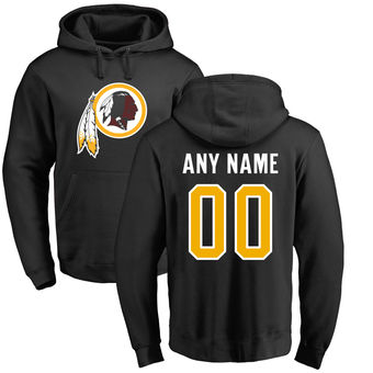 Men's Washington Redskins Pro Line Black Personalized Name & Number Logo Pullover Hoodie