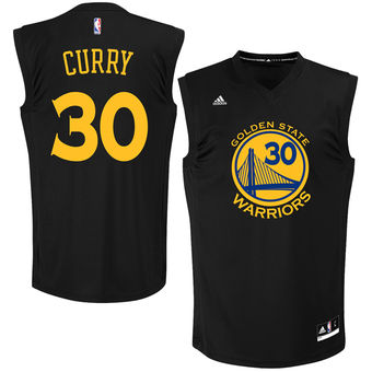 Men's adidas Stephen Curry Golden State Warriors Fashion Replica Jersey - Black