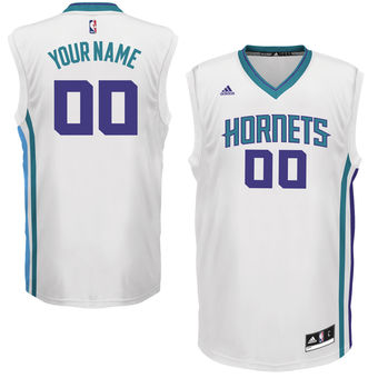 Mens Charlotte Hornets adidas White Custom Replica Basketball Jersey