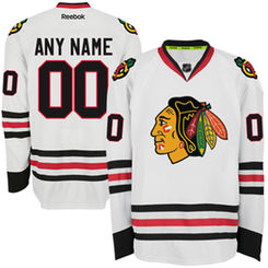 Mens Chicago Blackhawks Reebok White EDGE Authentic Custom Road Jersey Mens Chicago Blackhawks Reebok White EDGE Authentic Custom Road Jersey