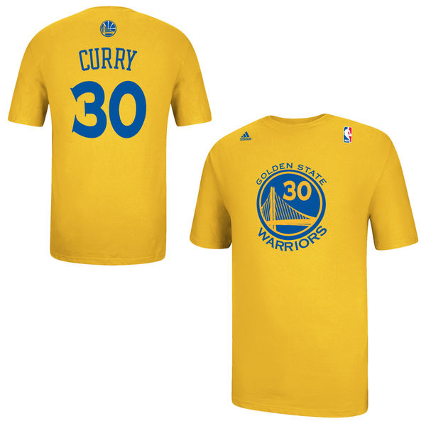 Mens Golden State Warriors Stephen Curry adidas Gold Net Number T-Shirt