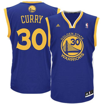 Mens Golden State Warriors Stephen Curry adidas Royal Blue Replica Road Jersey