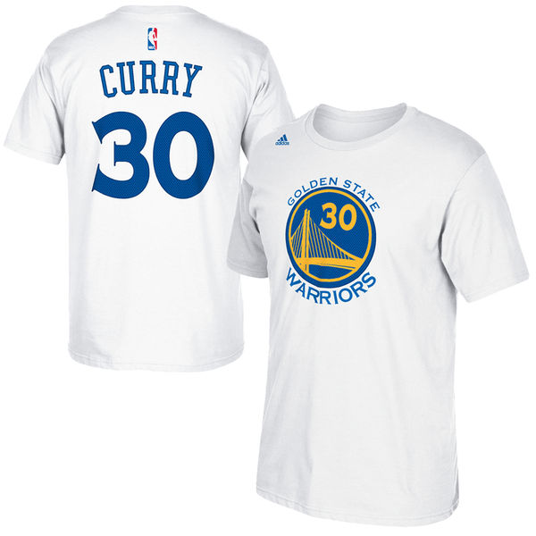 Mens Golden State Warriors Stephen Curry adidas White Net Number T-Shirt