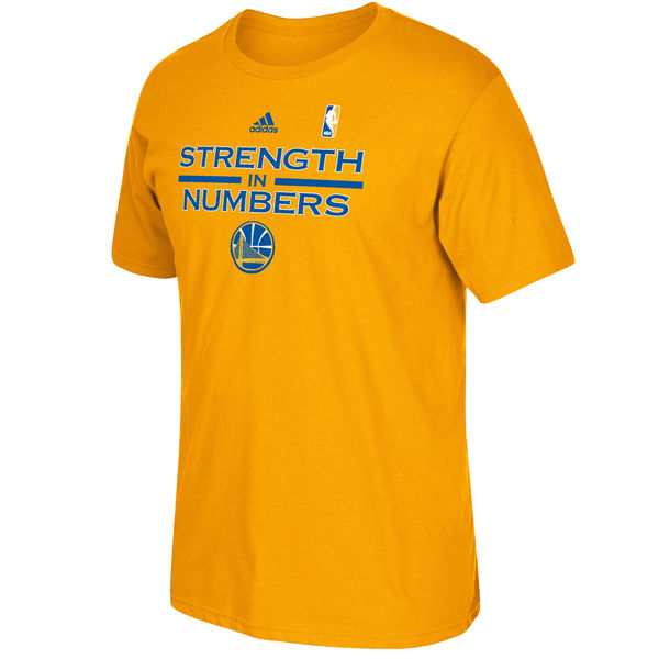 Mens Golden State Warriors adidas Gold Playoffs Slogan T-Shirt