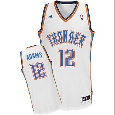 Mens Oklahoma City Thunder Steven Adams adidas Light  White Replica Jersey