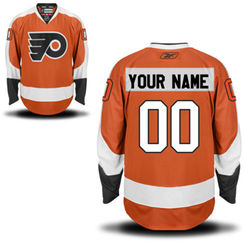 Mens Philadelphia Flyers Orange Reebok EDGE Authentic Custom Home Jersey