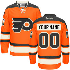 Mens Philadelphia Flyers Reebok Orange Premier Alternate Custom Jersey