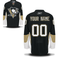 Mens Pittsburgh Penguins Black Reebok EDGE Authentic Custom Home Jersey