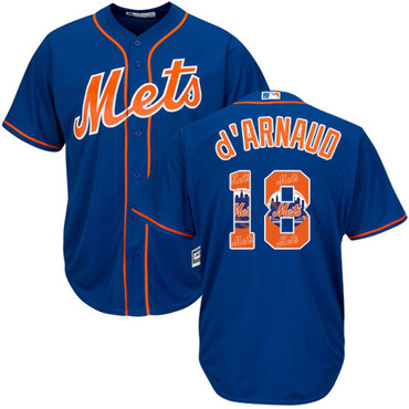 Mets #18 Travis d'Arnaud Blue Team Logo Fashion Stitched MLB Jersey Mets #18 Travis d'Arnaud Blue Team Logo Fashion Stitched MLB Jersey