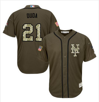 Mets #21 Lucas Duda Green Salute to Service Stitched MLB Jersey
