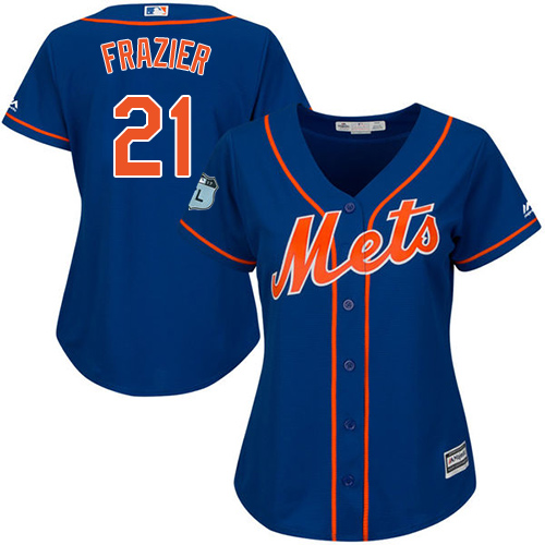 Mets #21 Todd Frazier Blue Alternate Women's Stitched MLB Jersey - 副本