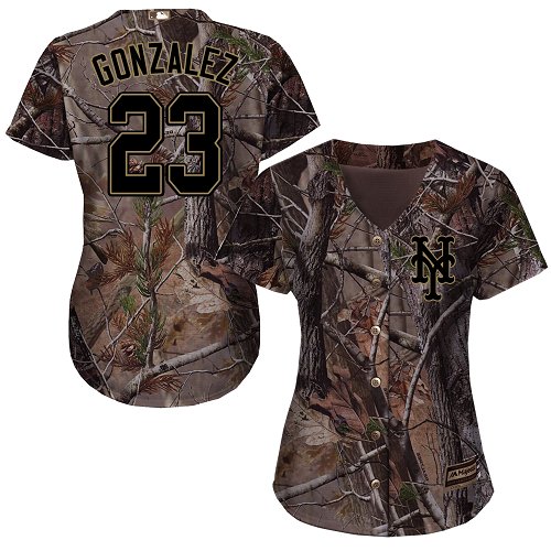 Mets #23 Adrian Gonzalez Camo Realtree Collection Cool Base Women's Stitched Baseball Jersey