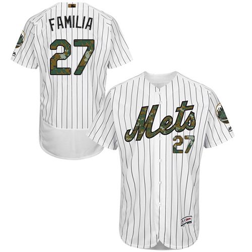Mets #27 Jeurys Familia White(Blue Strip) Flexbase Authentic Collection 2016 Memorial Day Stitched MLB Jersey Mets #27 Jeurys Familia White(Blue Strip) Flexbase Authentic Collection 2016 Memorial Day Stitched MLB Jersey