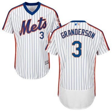 Mets #3 Curtis Granderson White(Blue Strip) Flexbase Authentic Collection Alternate Stitched MLB Jersey Mets #3 Curtis Granderson White(Blue Strip) Flexbase Authentic Collection Alternate Stitched MLB Jersey