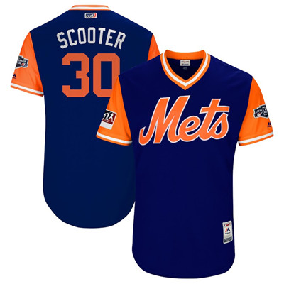 Mets #30 Michael Conforto Scooter Royal 2018 Players' Weekend Authentic Team Jersey