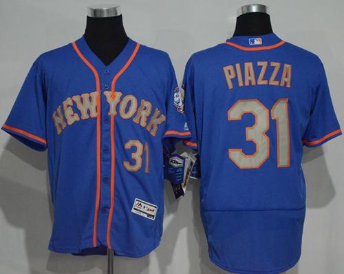 Mets #31 Mike Piazza Blue(Grey NO.) Flexbase Authentic Collection Stitched MLB Jersey Mets #31 Mike Piazza Blue(Grey NO.) Flexbase Authentic Collection Stitched MLB Jersey