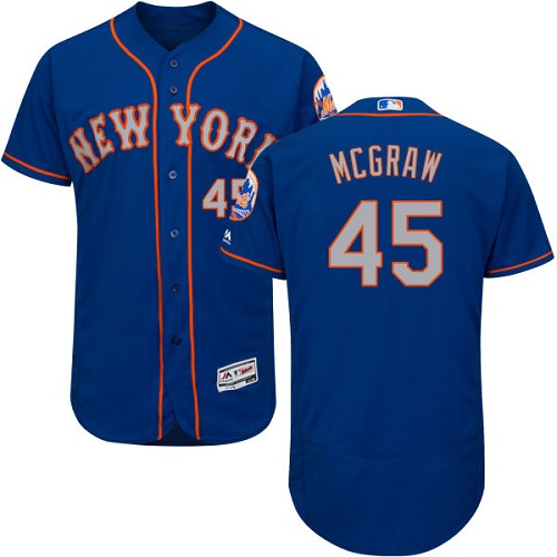 Mets #45 Tug McGraw Blue(Grey NO.) Flexbase Authentic Collection Stitched MLB Jersey Mets #45 Tug McGraw Blue(Grey NO.) Flexbase Authentic Collection Stitched MLB Jersey