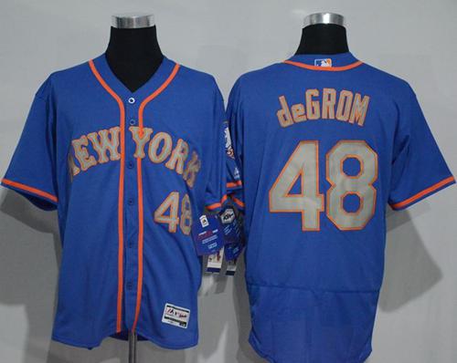 Mets #48 Jacob DeGrom Blue(Grey NO.) Flexbase Authentic Collection Stitched MLB Jersey Mets #48 Jacob DeGrom Blue(Grey NO.) Flexbase Authentic Collection Stitched MLB Jersey