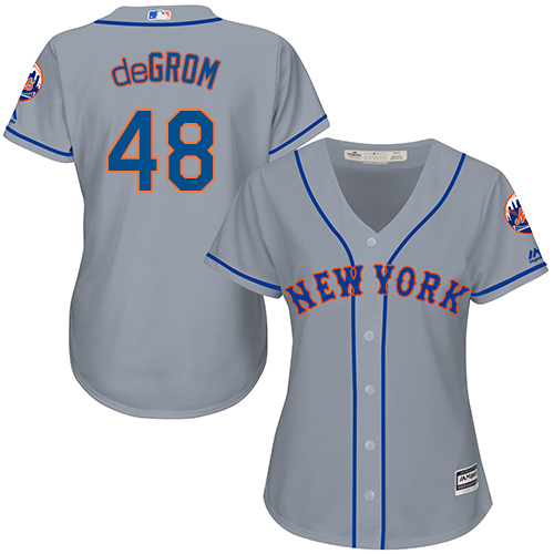 Mets #48 Jacob deGrom Grey Road Women's Stitched MLB Jersey Mets #48 Jacob deGrom Grey Road Women's Stitched MLB Jersey